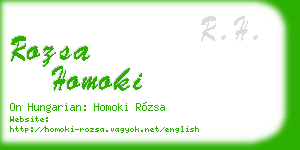 rozsa homoki business card